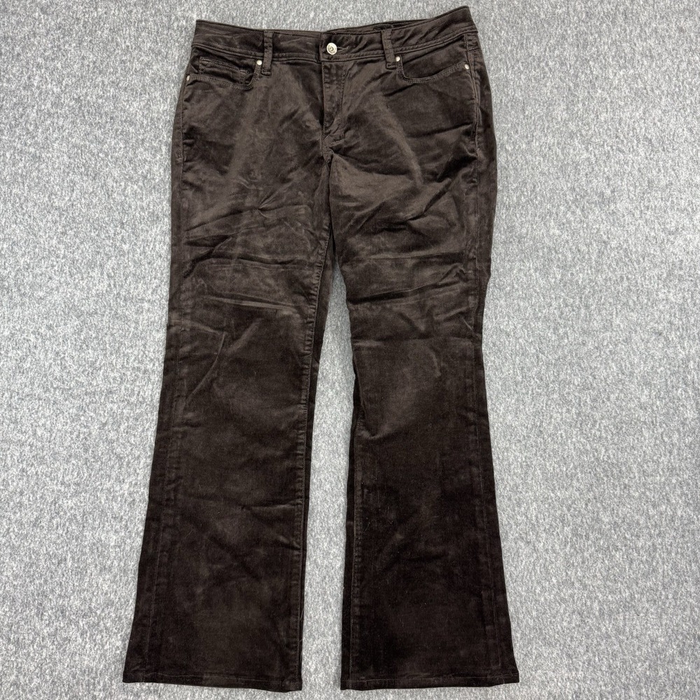 Christopher Blue Brown Corduroy Bootcut Pants Women's Size 12 Stretch Altered